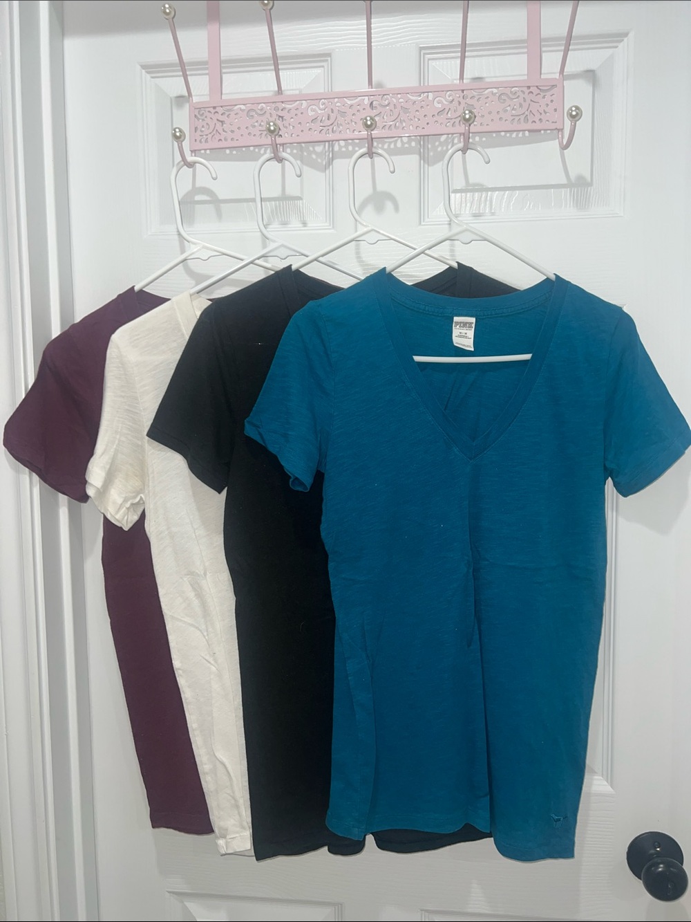 PINK Victoria's Secret Teal V-Neck Short Sleeve Tee